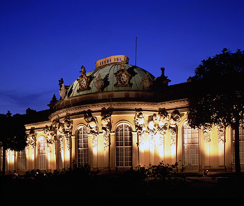 Ночной вид на Дворец Сан-Суси (Sanssouci Palace), Потсдам
